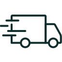 Gold delivery truck icon representing cushion pickup and delivery service