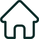 Gold house icon representing free home visit service in Dubai