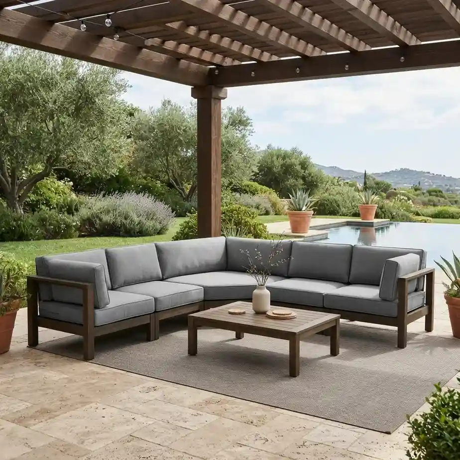 Outdoor patio sectional sofa fabric upholstery Dubai by Upholstery Doctor