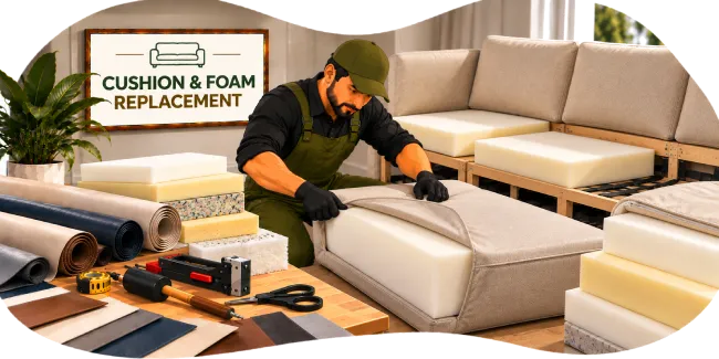 Replacing worn foam in a sofa cushion