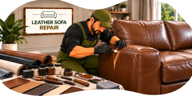 Repairing cracked leather on a sofa