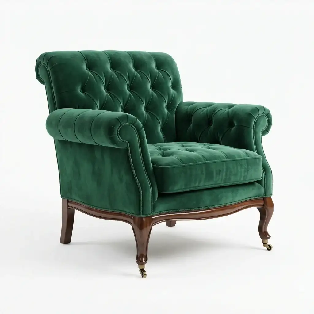 Restored chair upholstery after reupholstery
