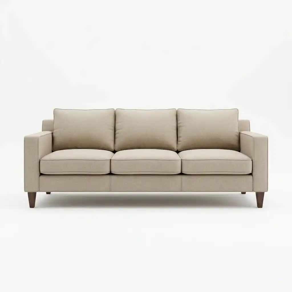 Fully repaired sofa after professional restoration