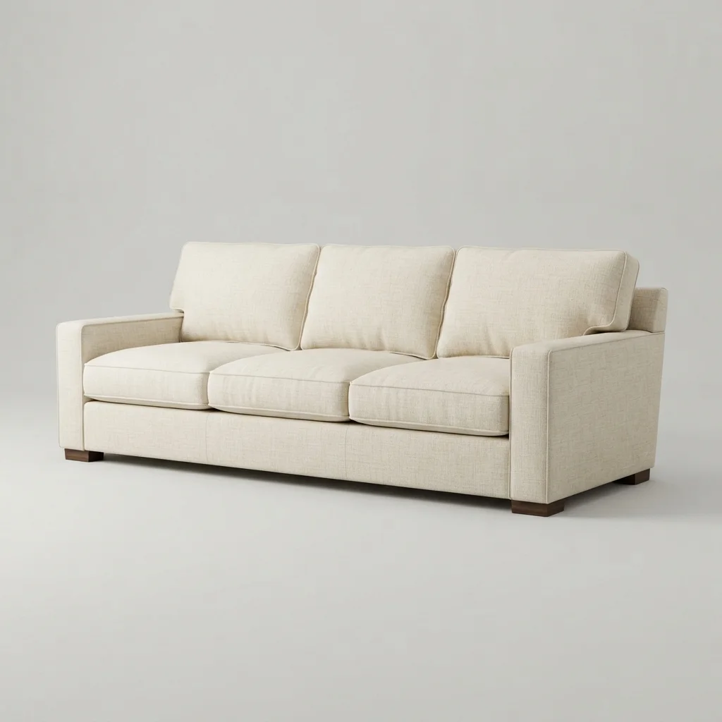 Off-white cotton fabric sofa upholstery in Dubai