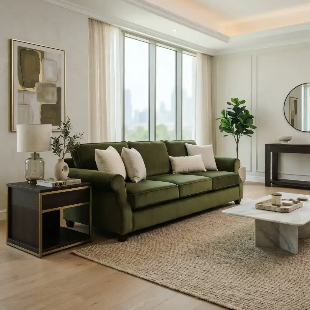 Light grey modular sectional sofa upholstery Dubai