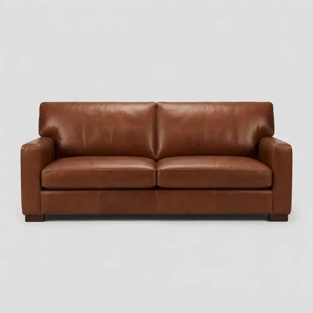Classic brown leather chair upholstery Dubai by Upholstery Doctor