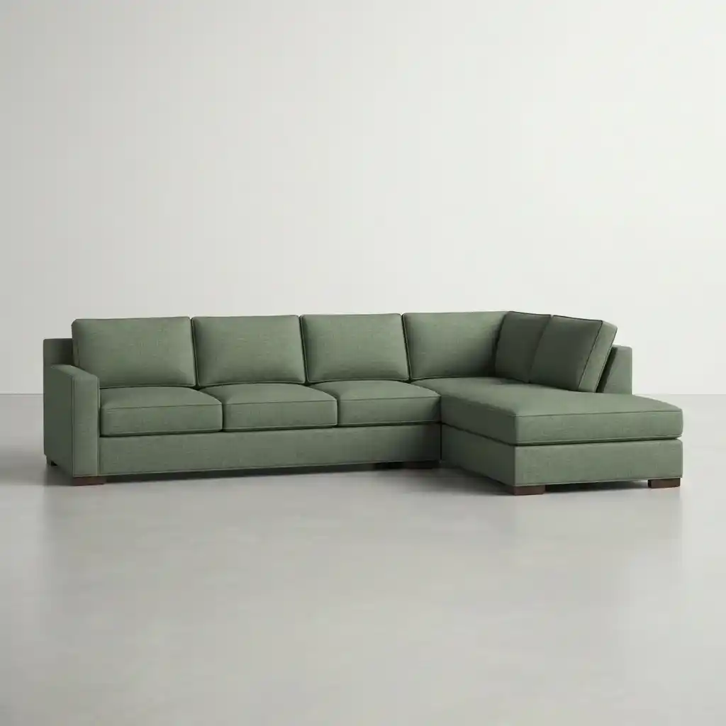 Refinished sofa after upholstery restoration