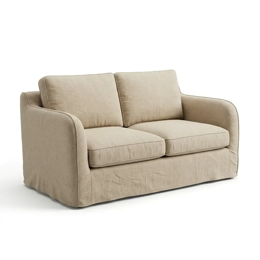 Sofa with a natural linen cover